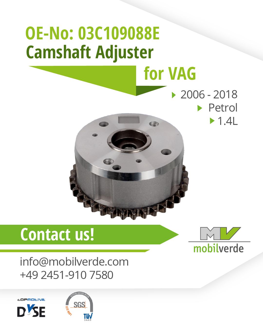 mobilverde - Camshaft Phaser // OE-No.: 03C109088E