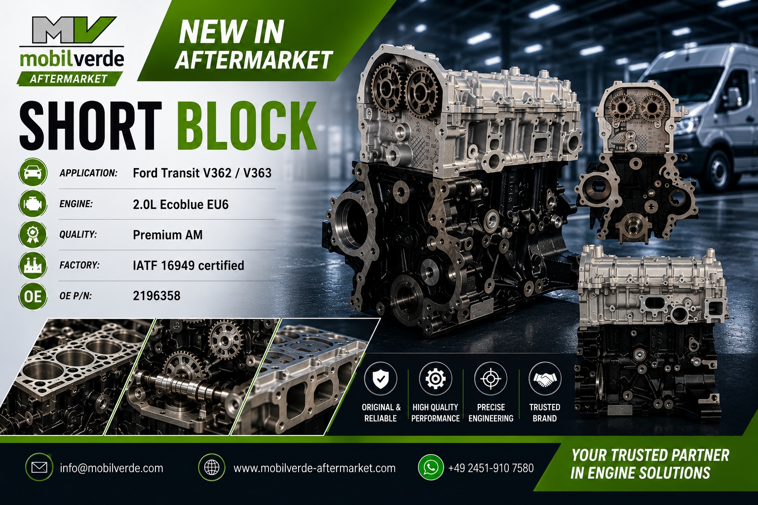 mobilverde - Short Block // OE No.: 2196358