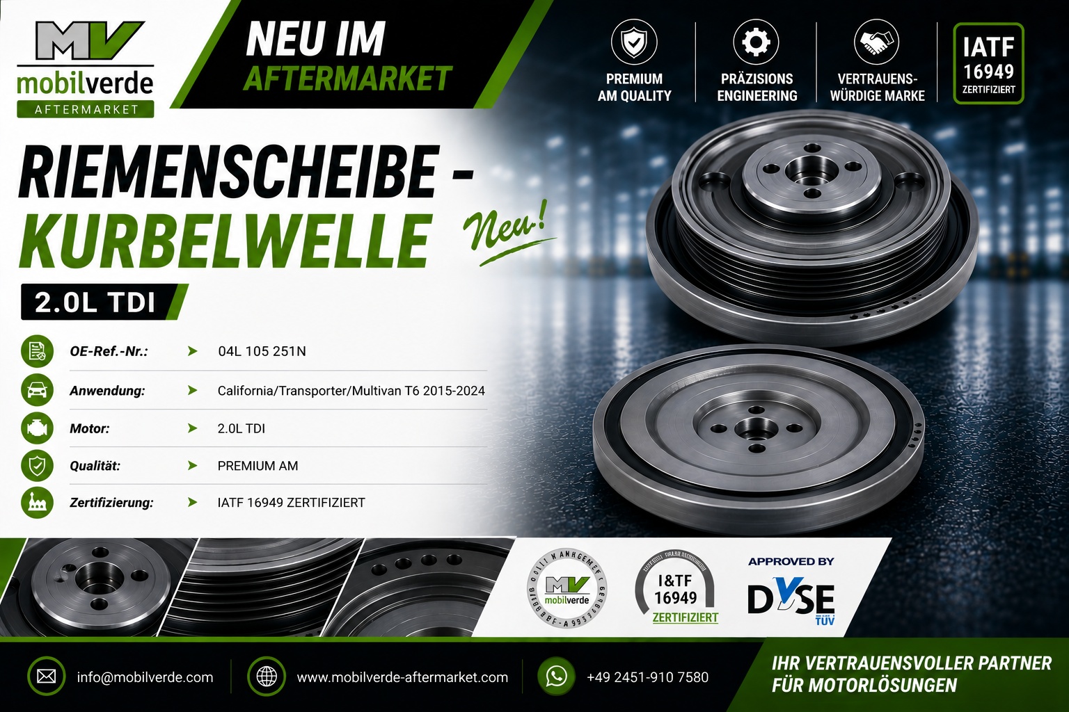 mobilverde – Riemenscheibe - Kurbelwelle // OE-Nr.: 04L105251N
