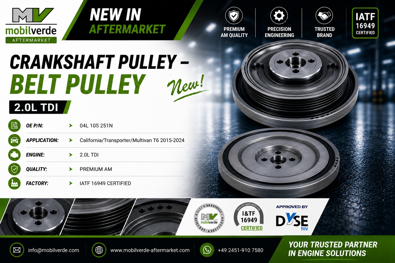mobilverde - Crankshaft Pulley // OE No.: 04L 105 251 N